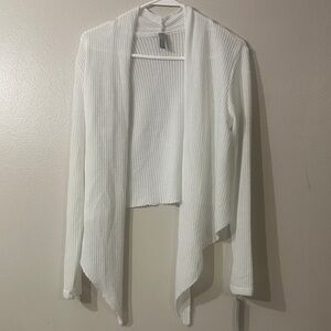 White Open Front Willa Tie Cardigan NWT